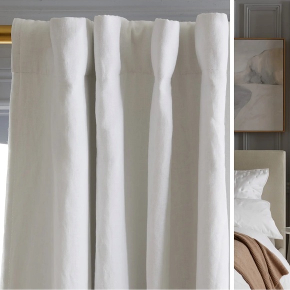 Quince European Linen Blackout Curtain—White - Picture 3 of 3